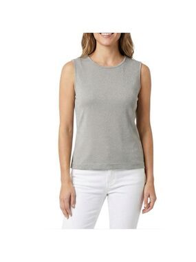 HENNES for H&M Basic Silver Sparkle Sleeveless Tank Top US Sz S